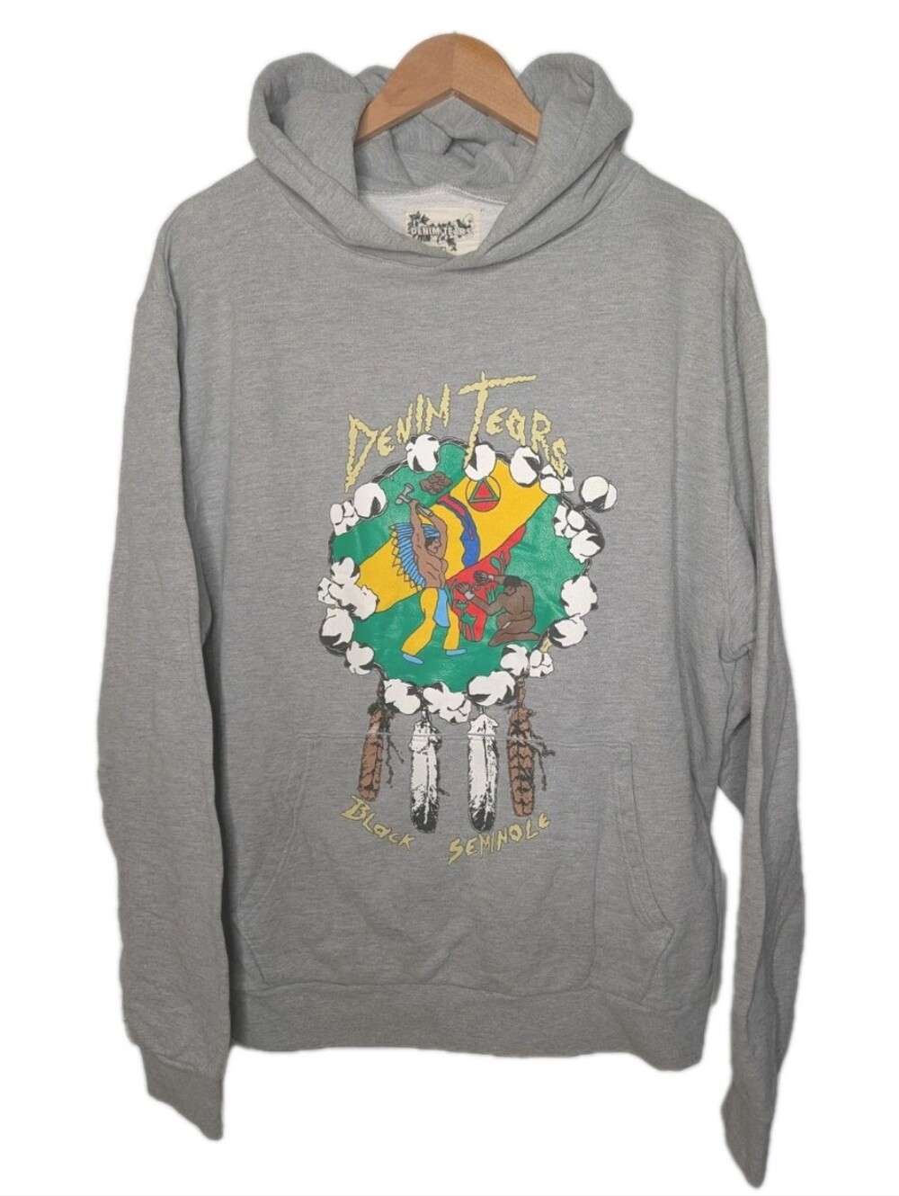 Denim Tears Hoodie Sweatshirt "Black Seminole" Men Size XL Gray